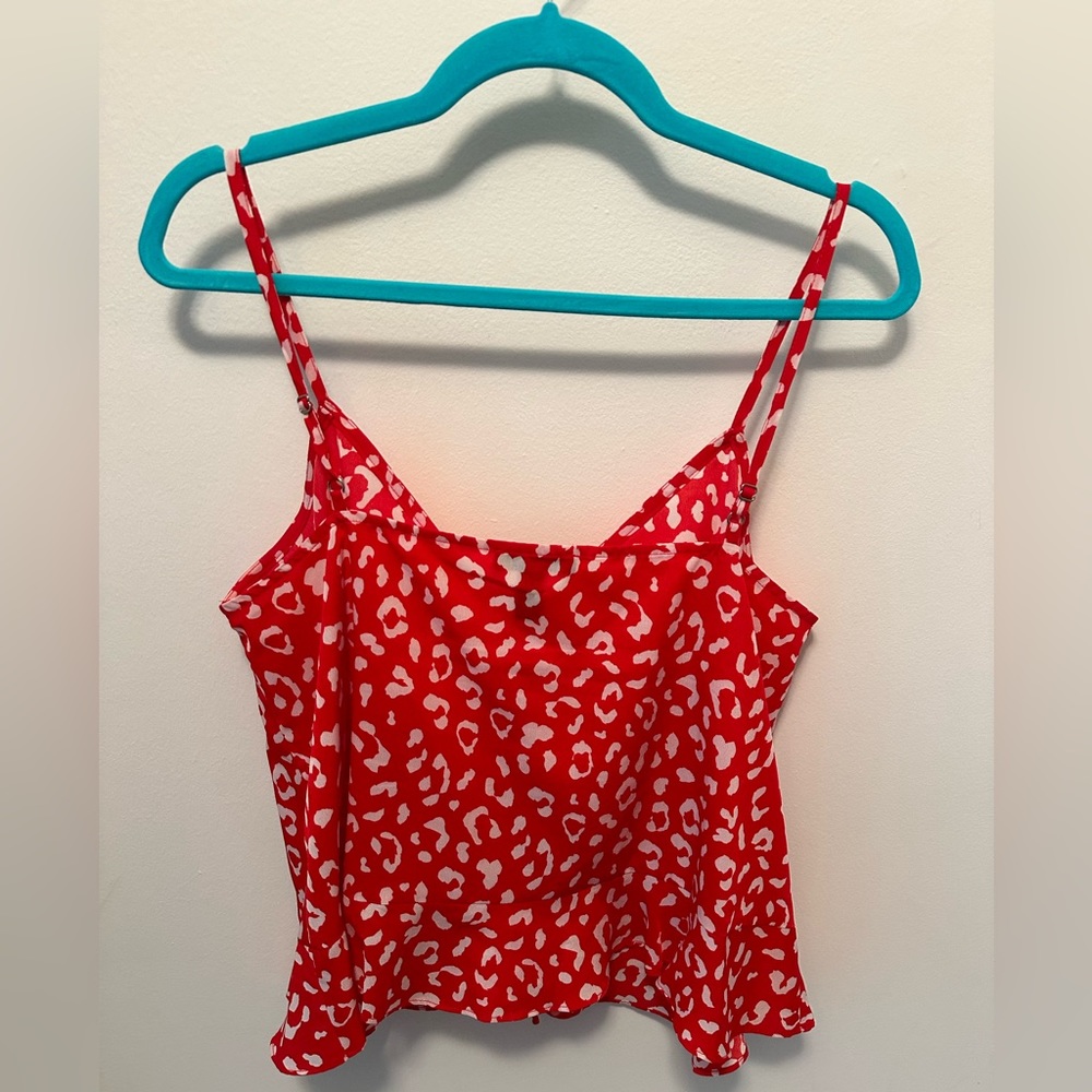 Aqua Ruched Drawstring Leopard Print Top - image 3